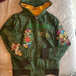 Ed Hardy Leather Men’s Hoodie